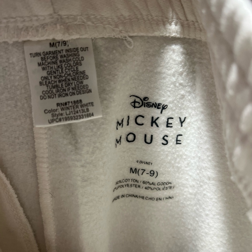 Disney teens Med White Mickey Mouse Friendship Joggers NWOT - Picture 5 of 5